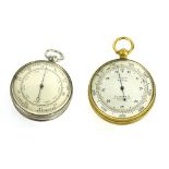 Compensated pocket barometer inscribed Callaghan & Company, 23A New Bond Street, London, within a