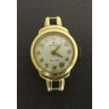 Rolex Precision 9ct lady's wristwatch, case ref. 343063, hallmarked Chester 1959, signed silvered