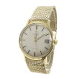 (11) Omega De Ville automatic 9ct gentleman's bracelet watch, circa 1970, silvered dial with baton