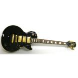 Epiphone Les Paul Custom electric guitar, three pickup model, made in China, black finish with