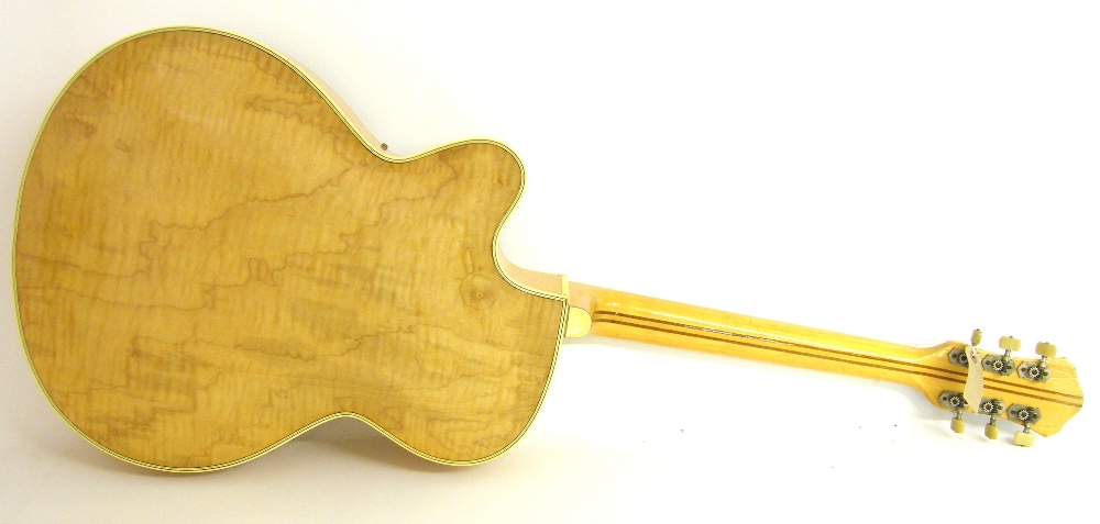 1958 Hofner President archtop guitar, blonde finish with light wear, neck reset, later Framus neck - Image 2 of 2