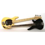 Wesley Stingray style bass guitar, natural finish, electrics in working order, hard case, condition: