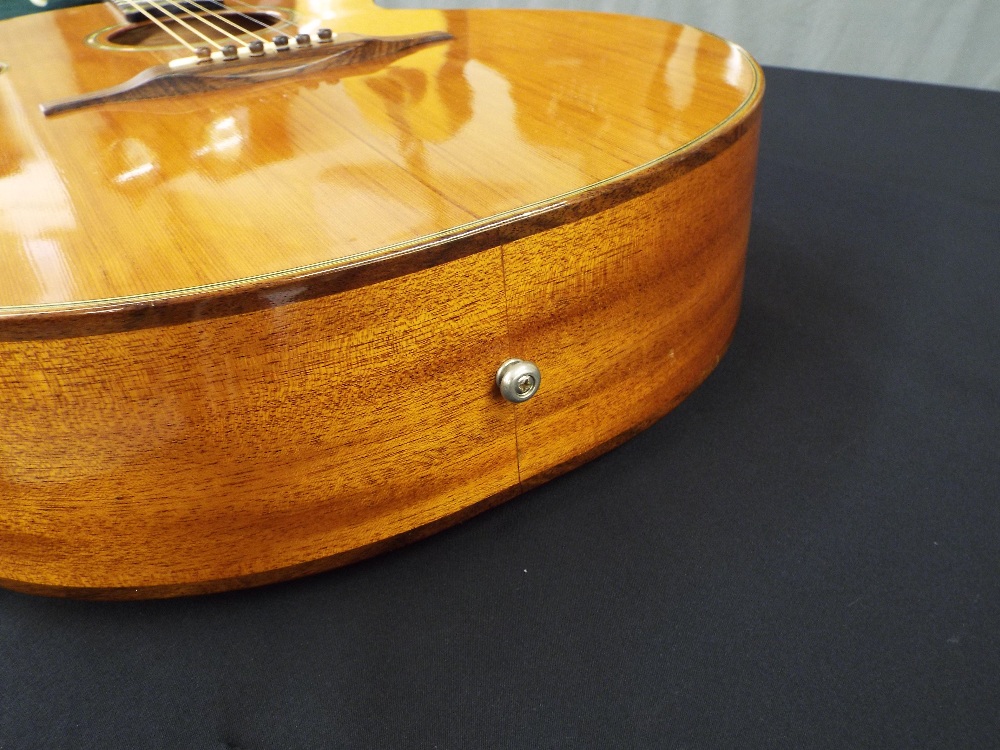 1996 John Hullah OM size guitar, no. 626, with reclaimed mahogany back and sides and red western - Image 8 of 8