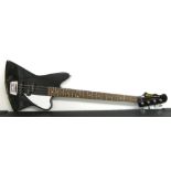 Fret King by Trev Wilkinson Esprit 4 bass guitar, black finish, electrics in working order, hard