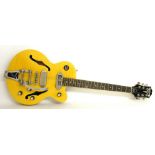 Epiphone Wildkat hollow body electric guitar, made in China, with quilted lemon top, electrics in