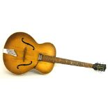 1957 Hofner Senator archtop guitar, over-varnished finish with various imperfections, neck reset,