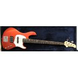 Cort G Series GB34A bass guitar, metallic burnt orange finish, electrics in working order, hard