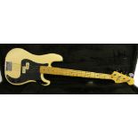 Late 1970s Fender Precision bass guitar, made in USA, ser. no. S9xxxxx0, butterscotch finish with