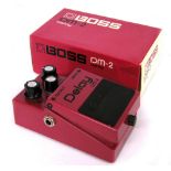 1982 Boss DM-2 Delay pedal, made in Japan, black label, serial no. 158600, with MN 3005 BBD chip and