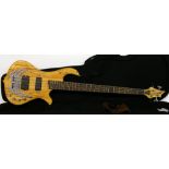 Traben Array Limited bass guitar, spalted maple finish, electrics in working order, case