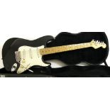 Mid 1990s Fender Stratocaster electric guitar, made in USA, ser. no. N5xxxx5, black finish with