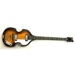 Hofner B-Bass Hi-Series violin bass guitar, made in China, sunburst finish, electrics in working