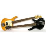 Cort Action Bass V five string bass guitar, black finish; together with a Cort G Series UB24 bass