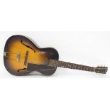 Gibson L37 acoustic archtop guitar, made in USA, circa 1937, sunburst finish with various