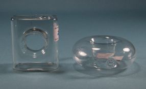 Small clear glass vases, 1 x donut shape