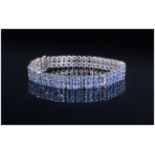 AA Tanzanite Three Row Bracelet, 27.5cts