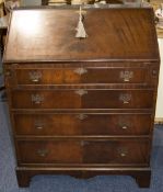 Mid 20thC Mahogany Bureau Fall Front wit