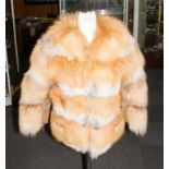 Ladies Red Fox Fur Jacket, fully lined,
