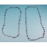 Two Similar Amethyst Chain Necklaces, a