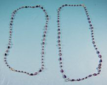 Two Similar Amethyst Chain Necklaces, a