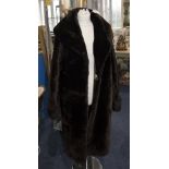 Full Length Dark Brown Beaver Lamb Coat