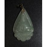 Chinese Carved Jade Buddah Pendant With