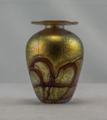 Isle of Wight Hand Made Vintage Studio Art Glass Vase, with Original Paper Label.