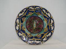 A Carlo Manzoni Art Pottery Circular Dish. c.1890's.