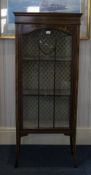 Edwardian Mahogany Display Unit, Astral Glazed Front Door, Glazed Sides, Silk Lined Interior,