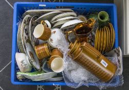 Box Containing A Quantity Of Pottery To Include Cabinet Plates, Jugs, Teapots Etc.