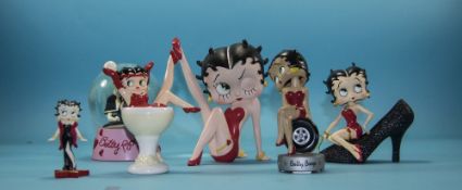 Betty Boop Hand Painted Collection of Novelty Figures ( 6 ) Figures In Total.