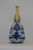 James Macintyre Gesso Faience Vase. c.1900. 9.75 Inches High.