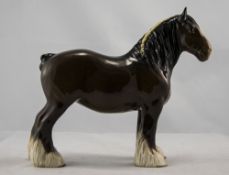 Beswick Horse Figure ' Shire Mare ' First Version. Model 818. Designer A. Gredington. Height 8.