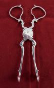 Georgian Pair of Silver Sugar Tongs. Makers Mark R.C. 5 Inches In Length.