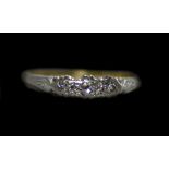18ct Gold and Platinum 3 Stone Diamond Ring. Marked 18ct and Plat. c.1920's.