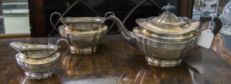 A Silver Plated 3 Piece Tea Service Mark To Base Riddels 320 2080