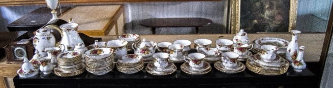 Large Quantity Of Royal Albert 'Old Country Roses' China To Include Teapot, Coasters, Cups, Saucers,