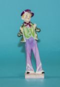 Royal Doulton Early Figure 'Pearly Boy' HN 1547'. Colour green and purple. Designer L Harradine.