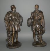 Jean Jacques Feuchere 1807-1852 - A Fine Pair of Early and Impressive 19th Century Bronze Figures