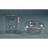 Small Clear Glass Vases, 1 x donut shape,
