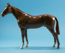 Beswick Horse Figure ' Bois Roussel ' - 2nd Version Racehorse - Chestnut Colour way.