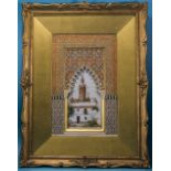 Enrique Linares, Granada, A Composite Plaque (12 x 8 Inches) Of  Alhambra Architecture, Early 20thC.