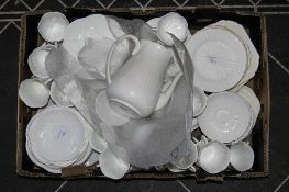 Shelley Tea Service, Quantity Of White Shelley Saucers, Cups, Teapot, Side Plates Etc.