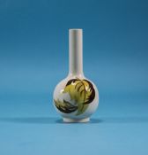 Moorcroft Small Specimen Vase ' Leaves ' Pattern on White Ground. c.1980's. Stands 4.5 Inches High.