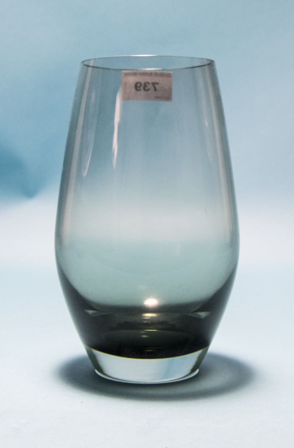 Smoky Grey Glass Vase Height 8 Inches