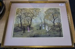 Helen Bradley Framed Coloured Print 11 by 15 inches.