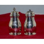 Art Deco Pair of Silver Salt and Pepperette Pots. Hallmark Birmingham 1937. 5 ozs 6 grams.