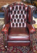 Wing Back Chesterfield Armchair, button back and drop in seat.