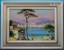 D'oyly John (1906-1993) Oil On Canvas, Santa Margherita near Rapallo, Italian Riviera.