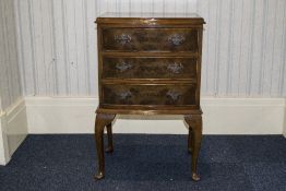 Small Queen Anne Style Walnut Chest Of 3 Drawers, By Bevan Funnell Ltd,